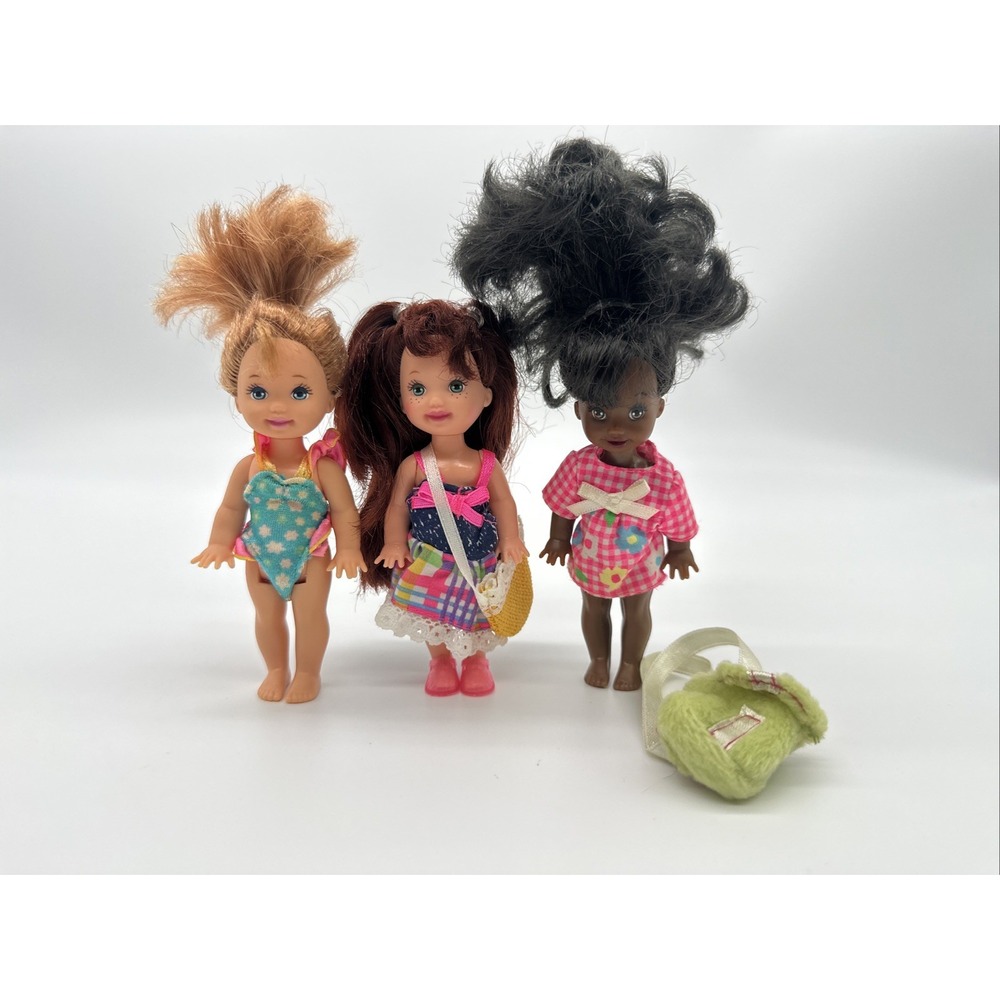 Vintage Barbie Kelly Dolls Lot of 3 Chelsie & Deidre Lil Friends 1990s Mattel